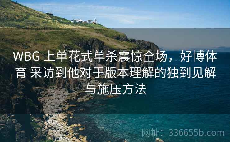 WBG 上单花式单杀震惊全场，好博体育 采访到他对于版本理解的独到见解与施压方法
