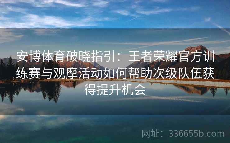 安博体育破晓指引：王者荣耀官方训练赛与观摩活动如何帮助次级队伍获得提升机会