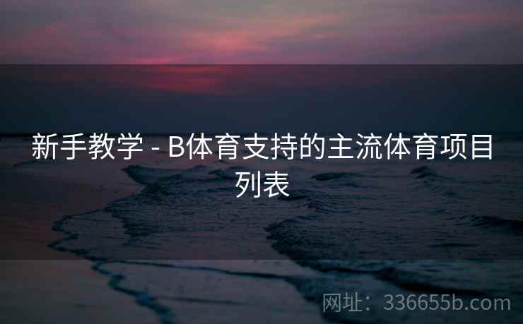 新手教学 - B体育支持的主流体育项目列表